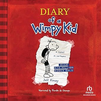 Diary of a Wimpy Kid Audiobook cover featuring Greg Heffley