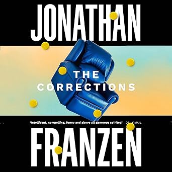 Book cover of "The Corrections" by Jonathan Franzen, Audible Audiobook.